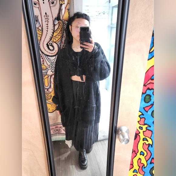 Madewell Elwood Knot Front Top Black Long Sleeve Medium - Picture 9 of 10